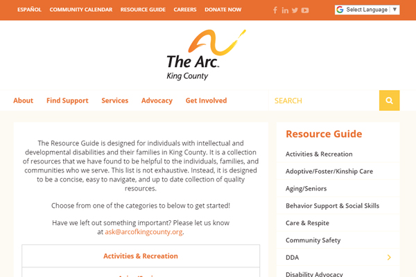 Arc of King County Resource Guide