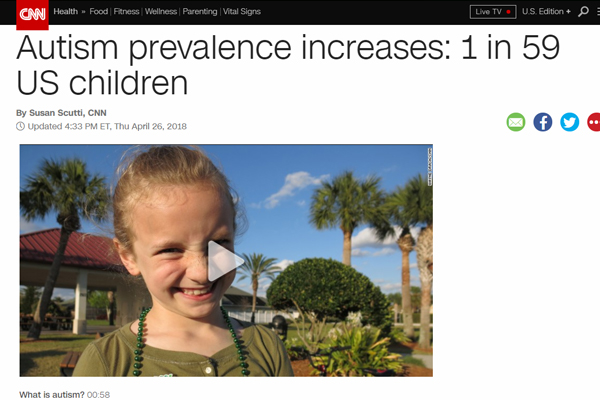 CNN article about autism prevalence