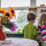 Two little kids playing