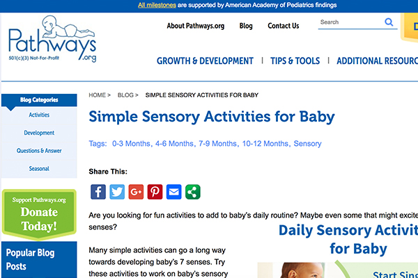 Sensory activities for baby