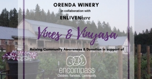 Graphic for Vines and Vinyasa event