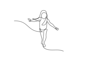 drawing of a person balancing
