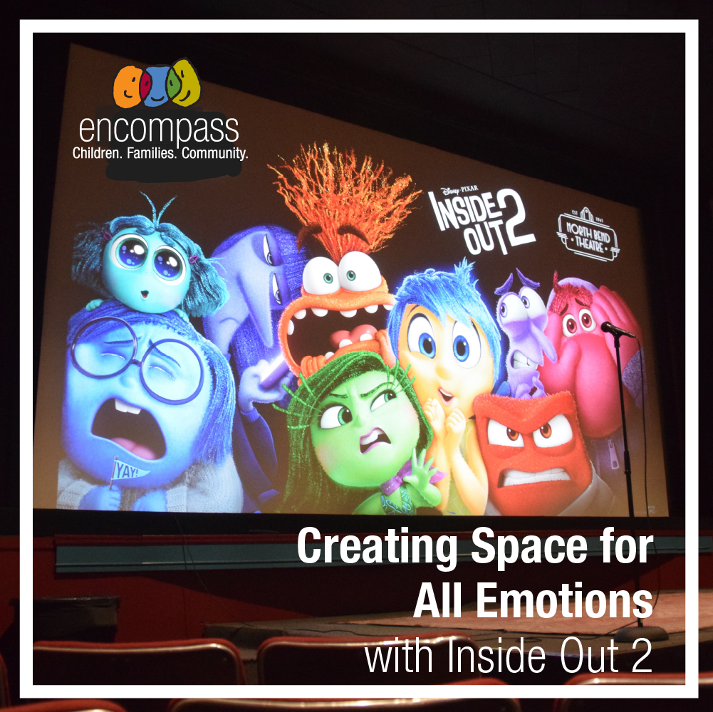 Inside Out 2 characters on a movie screen